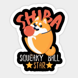 Shiba Sqeaky Ball Star, Cute Kawaii Shiba Inu Sticker